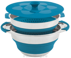 Кастрюля с дуршлагом Outwell Collaps Pot w/colander & lid 4.5L Blue [650207]