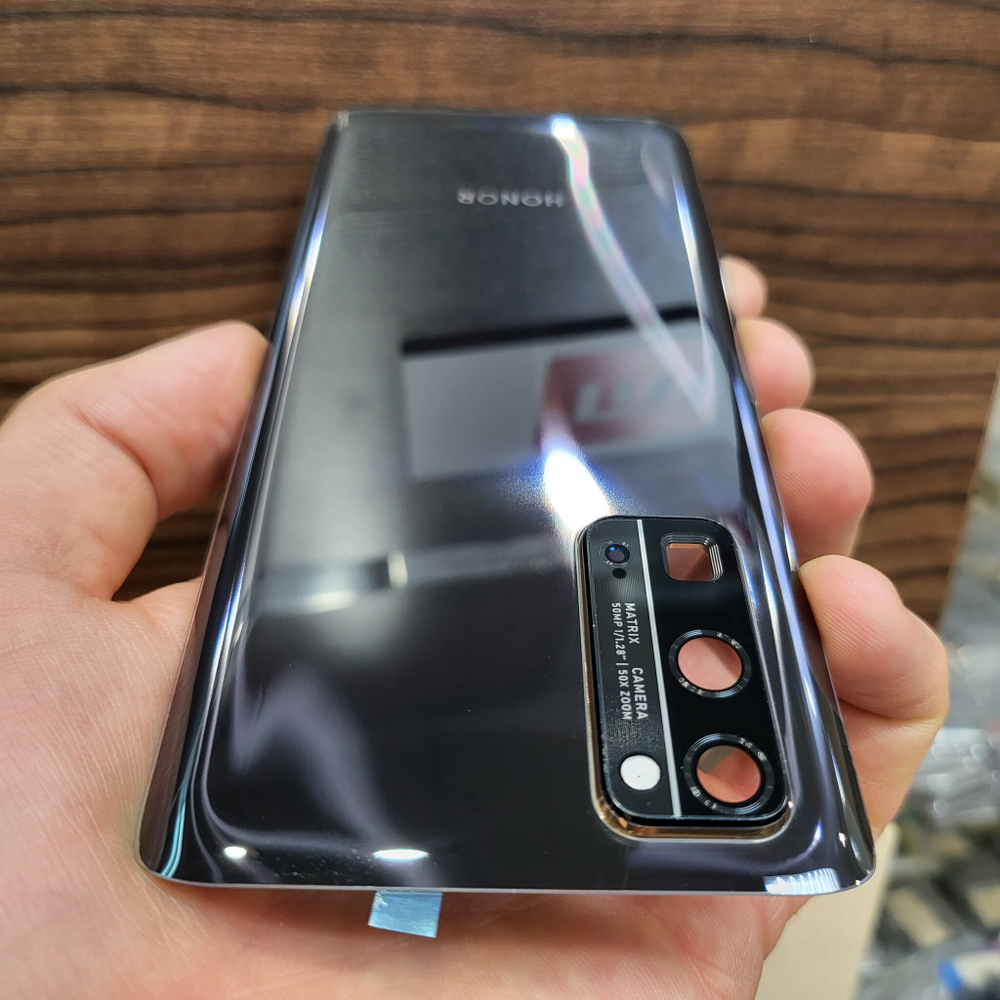 Крышка для Honor 30 Pro Plus - задняя стеклянная панель "хорошее качество" (чёрного цвета)