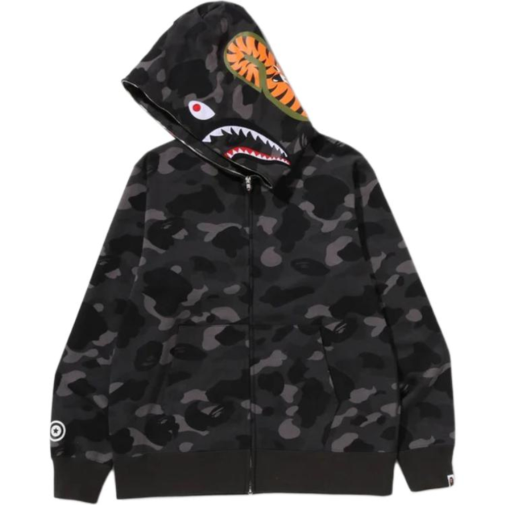 A Bathing Ape Bathing Ape Ss26 Color Camo Shark Full Zip Худи Свитшот черный