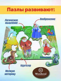 Пазл-вынимашка для детей Колобок