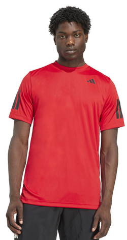 Мужская теннисная футболка Adidas Club 3-Stripes - better scarlet red