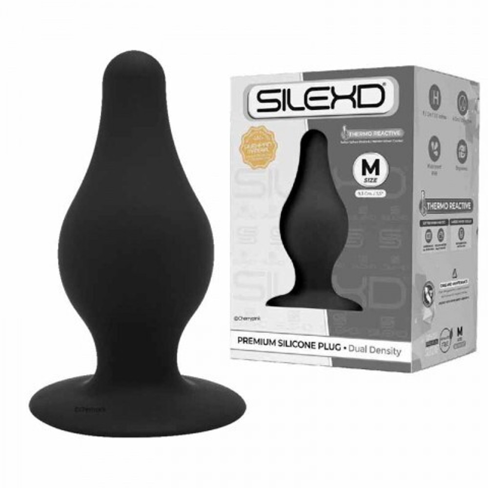 Анальный плаг черный  MODEL 2 от SILEXD M (9,3*3,5 см)