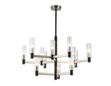 Люстра на штанге 12*E14 LH55505/12 SN/BK/CL сатин никель/чёрный/прозрачный High Light Modern Ambrella