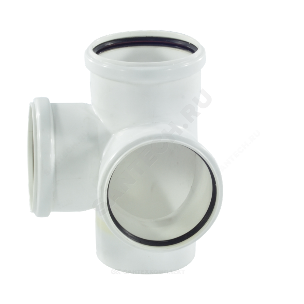 Крестовина PP-M 2-плоскостная бесшумная белая Дн 110х110х110х87гр б/нап в/к RTP (РосТурПласт) 24570