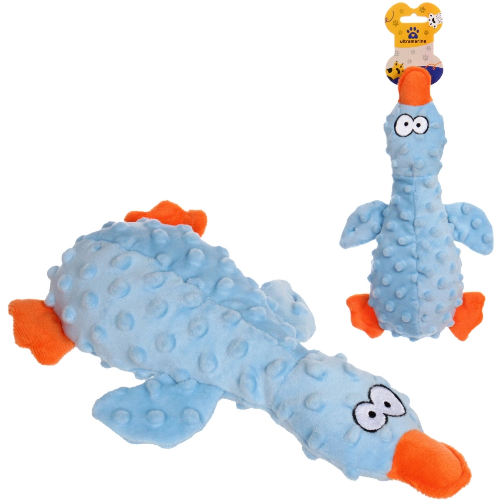 Игрушка для собак «ЗООГРАД», утка, 1 пищалка, шуршащий, 27*10*4см / 70гр (лейбл)