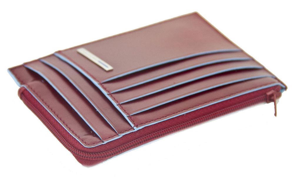 Чехол для кредитных карт Piquadro Blue Square красный телячья кожа (PU1243B2/R)