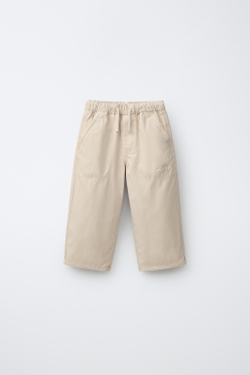 ZARA X PUKAS БРЮКИ КАРГО PUKAS SURF ИЗ ХЛОПКА, СВЕТЛО-БЕЖЕВЫЙ