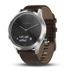 Часы Garmin Vivomove HR Premium, серебряные с темно-коричневым кожаным ремешком (010-01850-24)