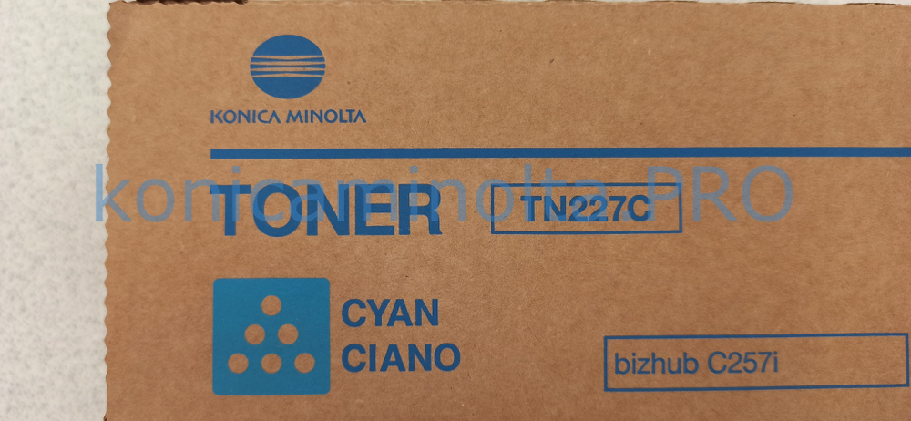 Тонер TN-227C Konica Minolta оригинальный синий 50% ACVH45H