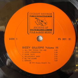 Винтажная виниловая пластинка LP Dizzy Gillespie Volume III (USA 1974) Melancholy Baby
