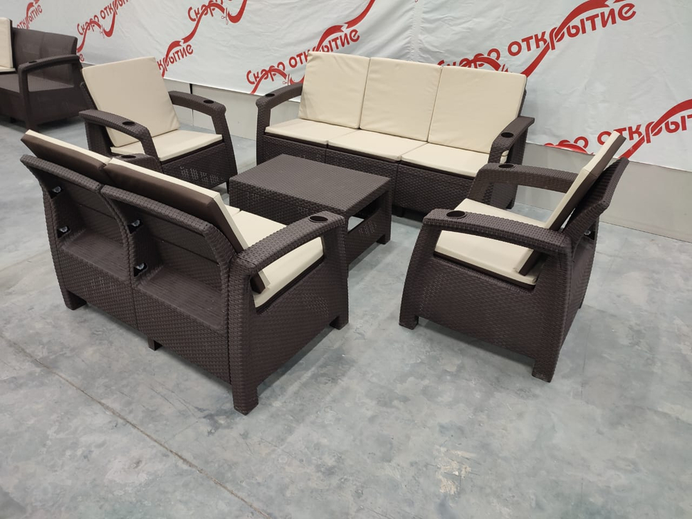 Обеденная группа под искусственный ротанг YALTA COMPANY SET
