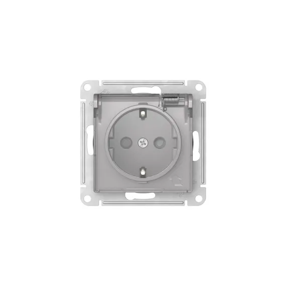 Розетка с крышкой Systeme Electric AtlasDesign Aqua Алюминий, самозажимные клеммы ATN440346S