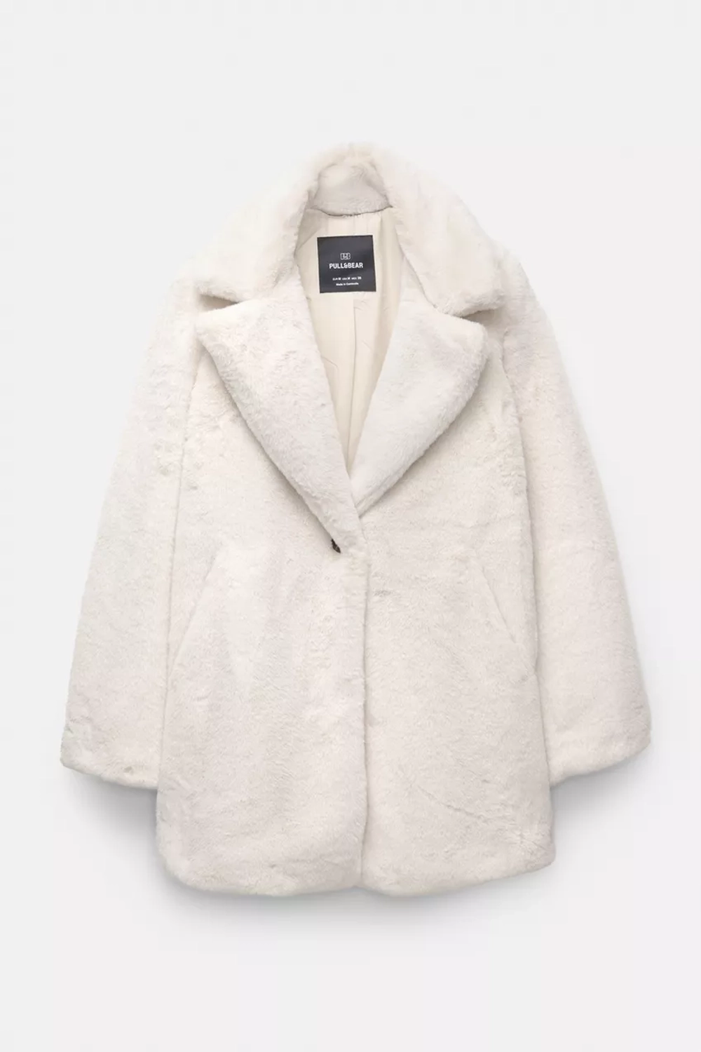 PULL&BEAR Шуба из искусственного меха, экрю