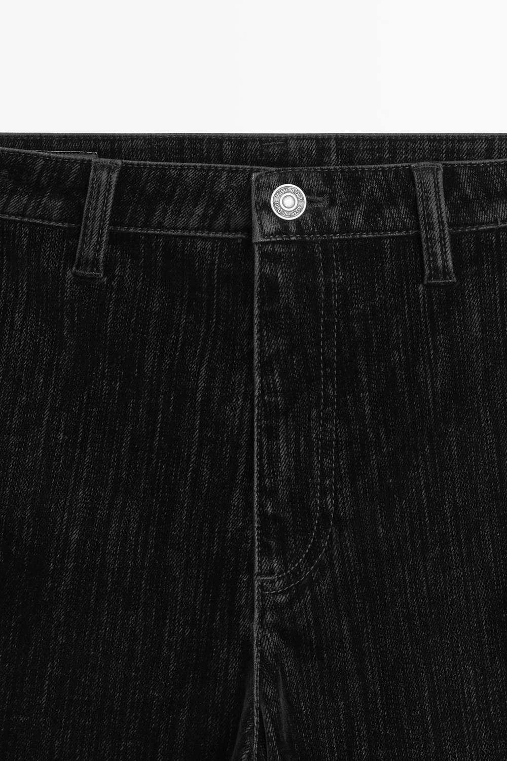Massimo Dutti Укороченные джинсы клеш, средняя посадка, черный