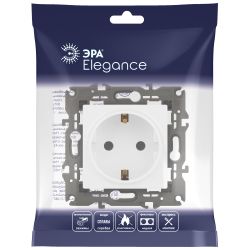 Розетка ЭРА Elegance 14-2101-01 2P+E Schuko 16A-250В IP20 белый | Эра Elegance