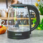 Чайник электрический 2л "Lykas", стеклянный с подсветкой, L-0605