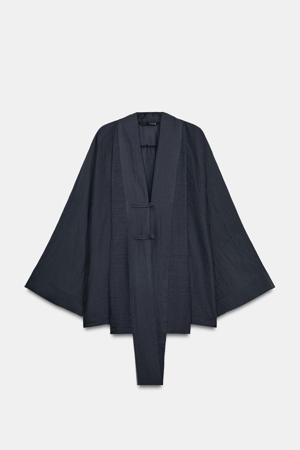 ZARA РУБАШКА С ЗАСТЕЖКОЙ НА ПЕТЛИ ZW COLLECTION, ТЕМНО-СЕРЫЙ