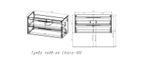 База под раковину Кьяра 2D (Chiara 2D) 1000 подвесная, 2 выкатных ящика микролифт, С.Oak,
