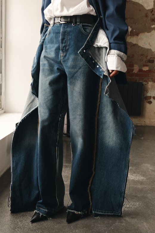 Upcycling джинсы двухслойные