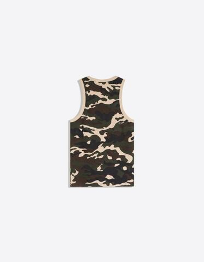 Мужская майка из вафельной ткани с принтом, арт. 4313/777 - BERSHKA