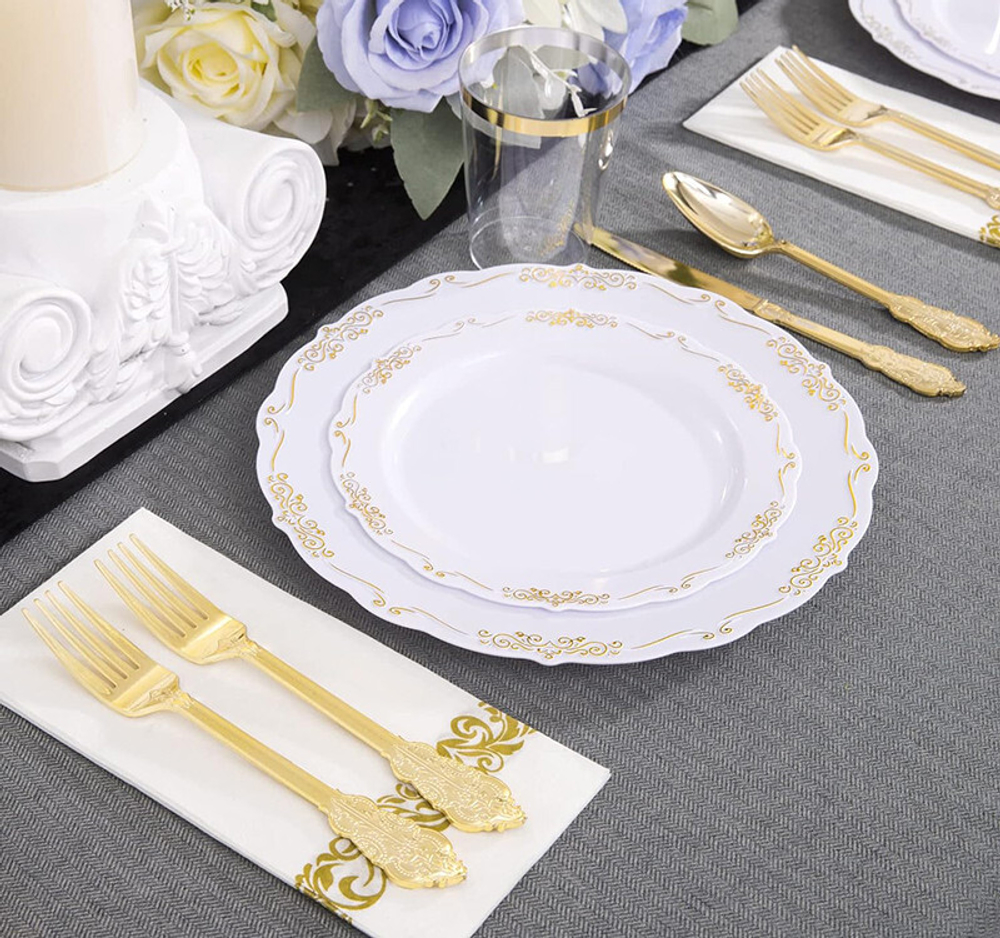 Тарелка Complement пластиковая белая Golden Elegance d=190мм 6шт/упак