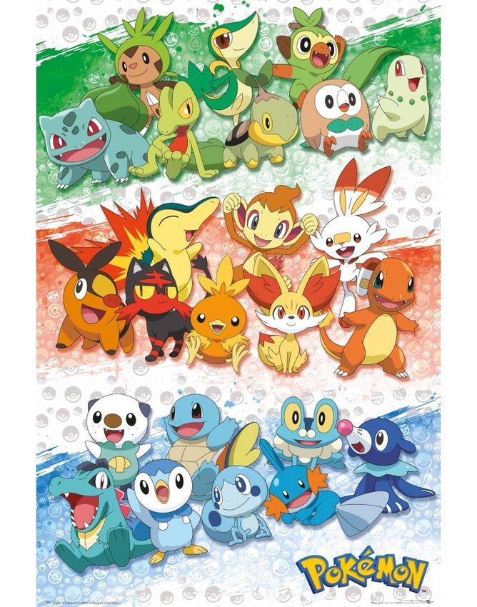 Лицензионный постер (431) "POKEMON First Partners"