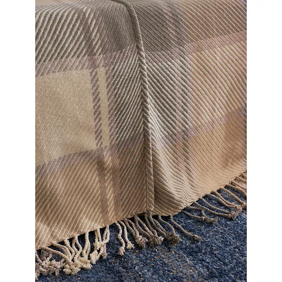 Покрывало из хлопка warm traditions бежево-серого цвета из коллекции essential, 180х250 см