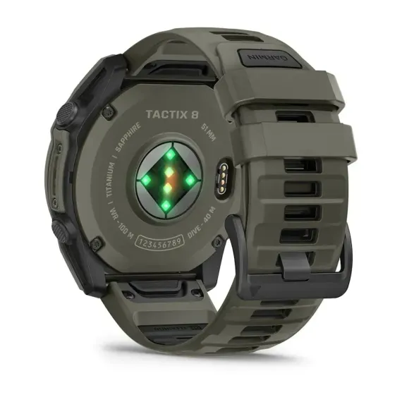 Смарт-часы Garmin tactix 8 (51 мм) AMOLED Cerakote® Coating с Applied Ballistics Ultralight, оливково-зеленый