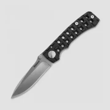 Нож"Ruger:Go-N-Heavy Compact"скл.,ст.8Cr13MoV,58-59HCR,кл.светл.Stonewah,рук.черный аллюм.с отверт.,клипса,чех.нейлон