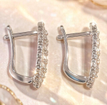 Ювелирные серьги из серебра 925 пробы с фианитами