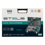 Набор инструментов, 1/2", 1/4", CrV, пластиковый кейс 98 предметов Stels 14111