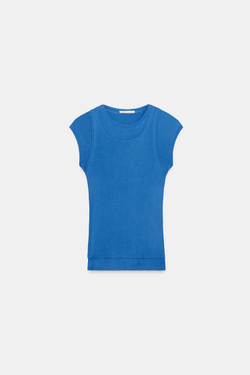 ZARA ДВУХСЛОЙНАЯ ФУТБОЛКА SUPIMA®, СИНИЙ ЭЛЕКТРИК