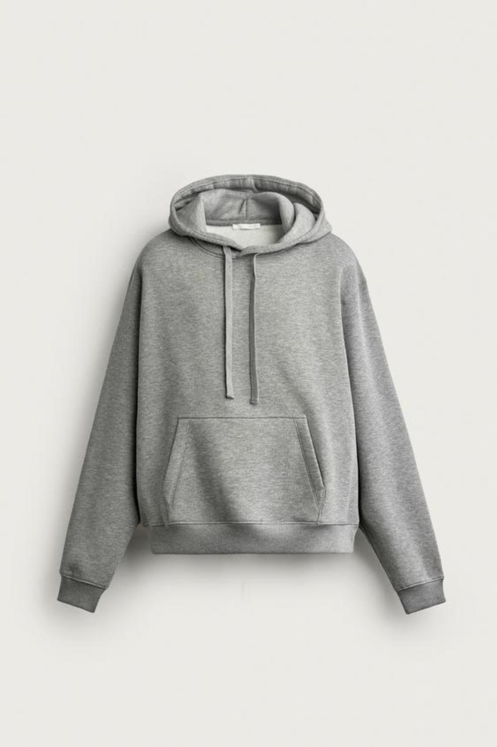 ZARA БАЗОВОЕ ХУДИ СВОБОДНОГО КРОЯ, СЕРЫЙ МЕЛАНЖ