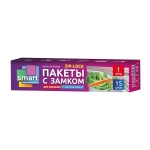 Пакеты для заморозки и хранения продуктов с Zip Lock 3л 10шт «Smart»