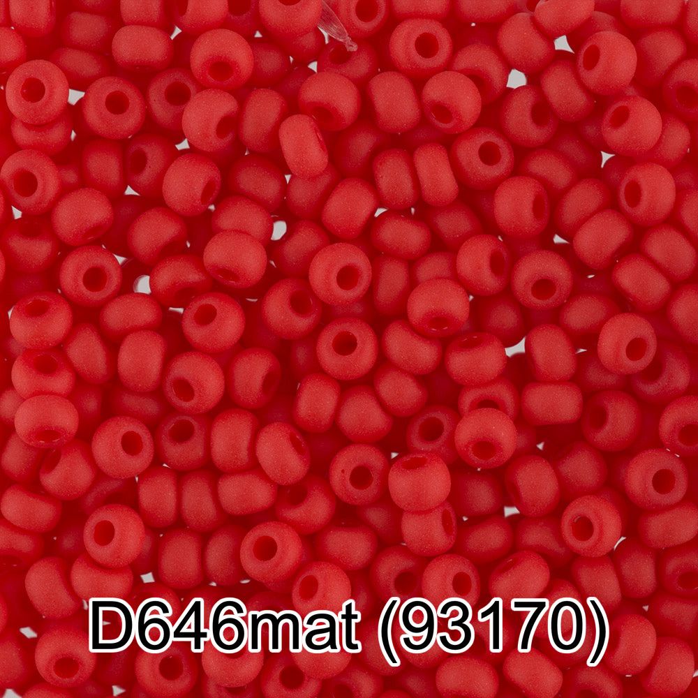 Бисер Gamma 10/0 (2.3 мм), 50 г (10х5 г), 1-й сорт D646mat красный мат, 93170, круглый 4 Бисер Gamma 10/0 (2.3 мм), 50 г (10х5 г), 1-й сорт D646mat красный мат, 93170, круглый 4