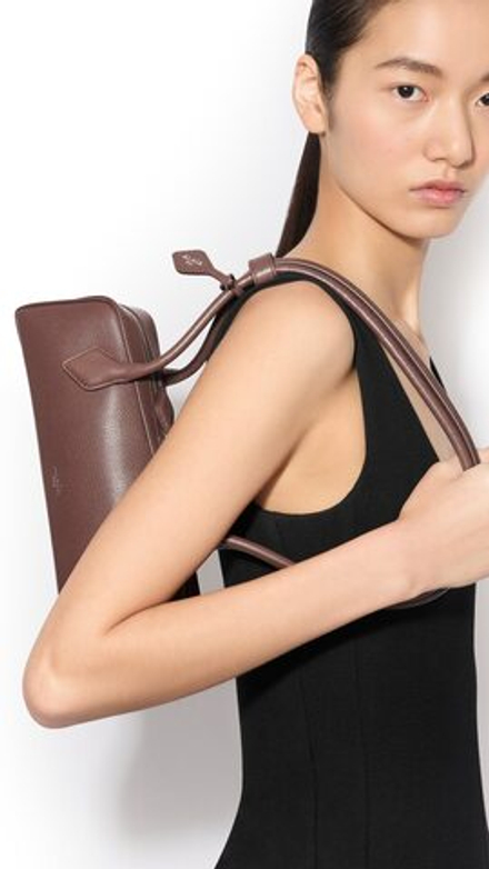 ALAÏA МАЛЕНЬКАЯ КОЖАНАЯ СУМКА LE TECKEL, КОРИЧНЕВЫЙ