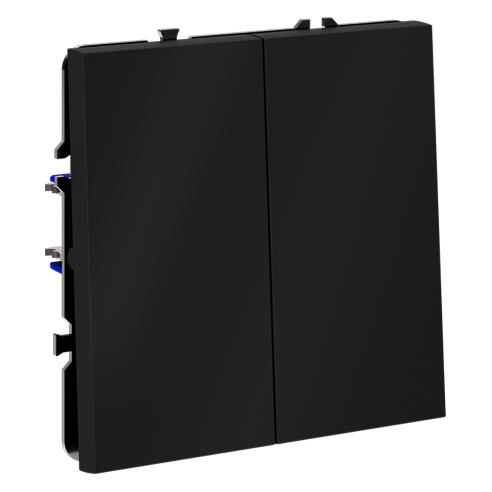 Выключатель встраиваемый двухклавишный 10А, (графит) Voltum S70 VLS020107