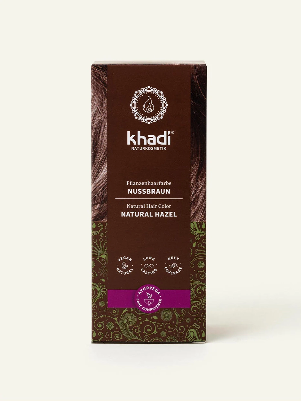 Краска для волос, натуральный орехово-коричневый цвет Khadi, 100 гр