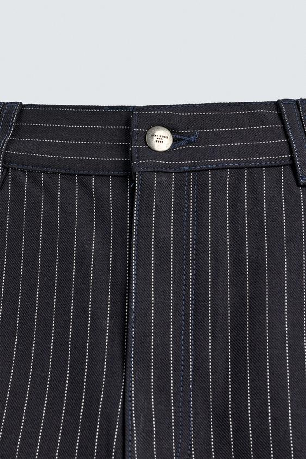 ZARA ШОРТЫ С ЗАЩИПАМИ И ПОЛОСКОЙ В СТИЛЕ «МЕЛОВАЯ ПОЛОСКА», СИНИЙ