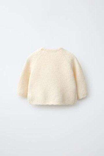 ZARA КАРДИГАН С БАНТАМИ, ВАНИЛЬНЫЙ