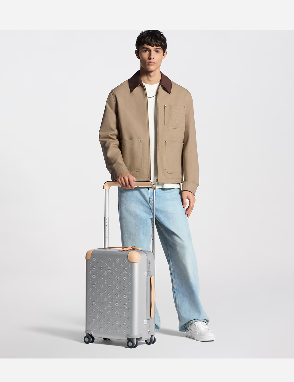 Чемодан Louis Vuitton Horizon 55 Customizable Aluminum "Beige"