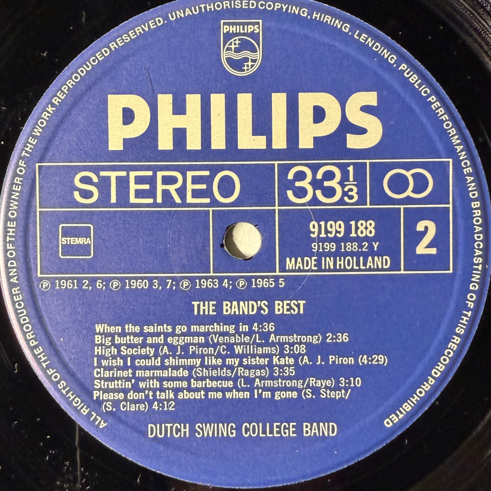 Dutch Swing College Band ‎– The Band's Best 2LP (Голландия 1977г.)
