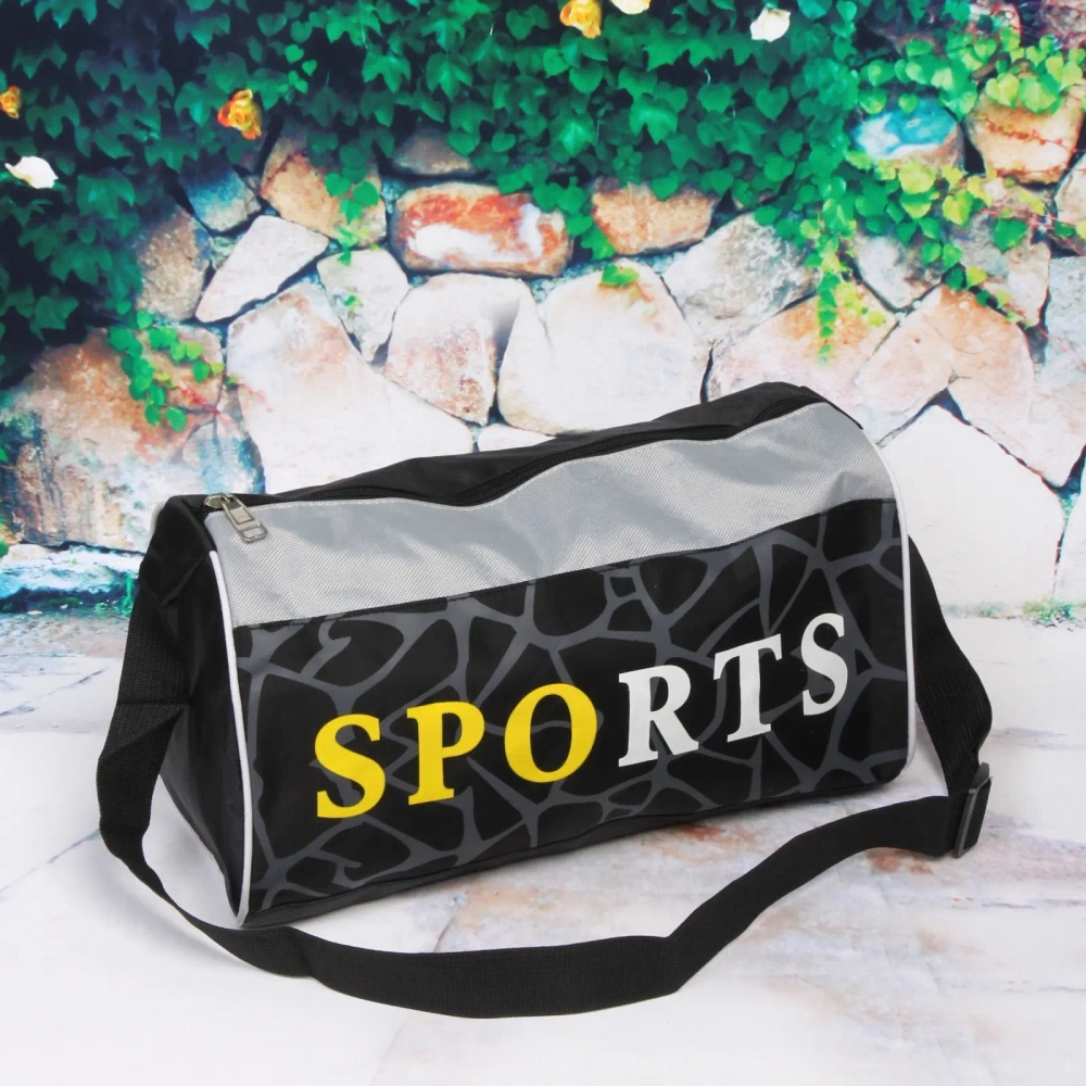 Сумка спортивная «Sports Time», принт черный , 38*21*20см