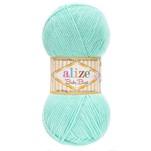Пряжа Alize (Ализе) Baby Best / уп.5 мот. по 100 г, 240м, 019 мята А