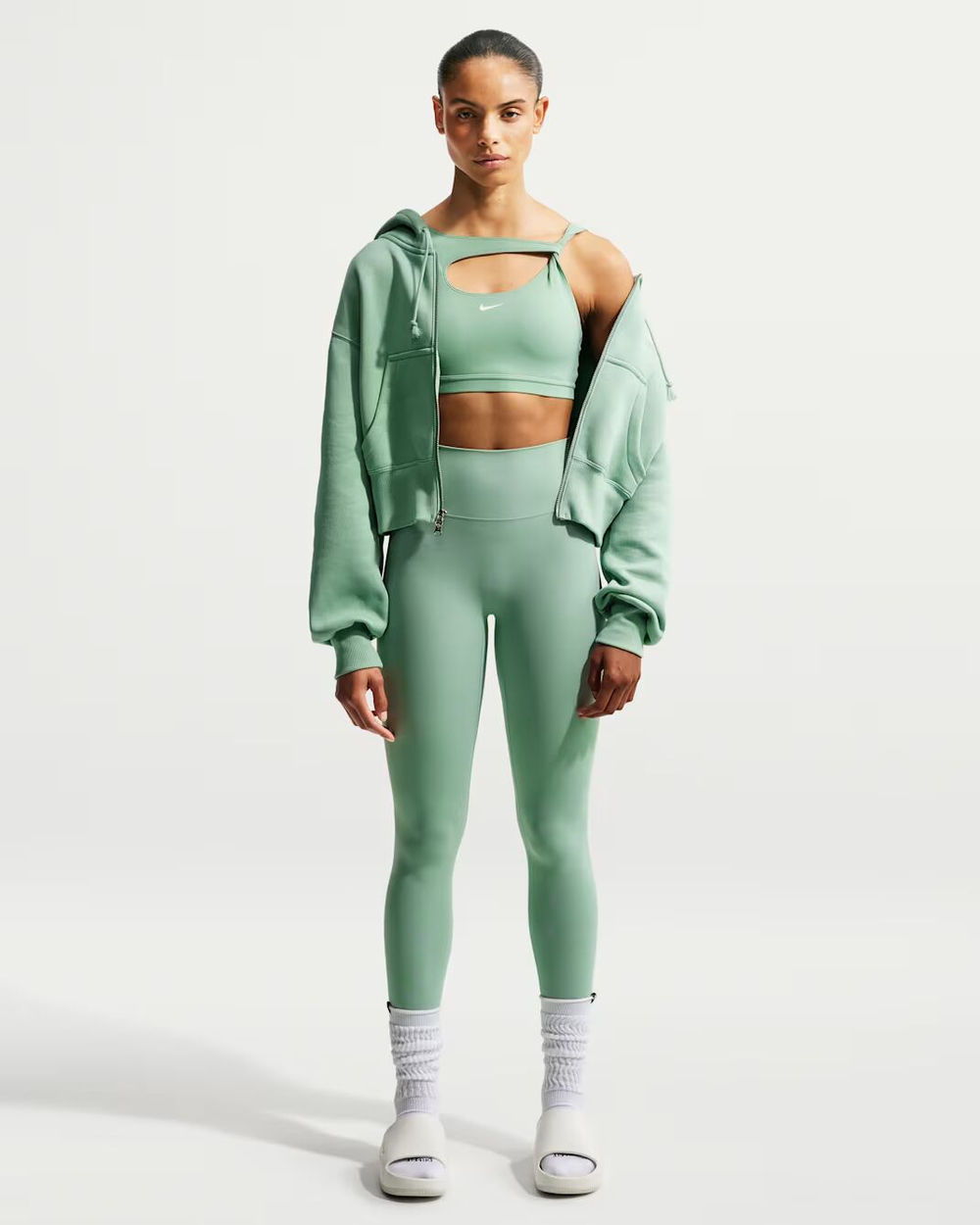 Nike Zenvy Женские лосины с высокой талией, без шва спереди, полной длины - NIKE