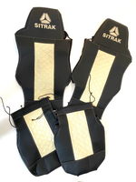 Чехлы SITRAK C7H (экокожа, черный, бежевая вставка)