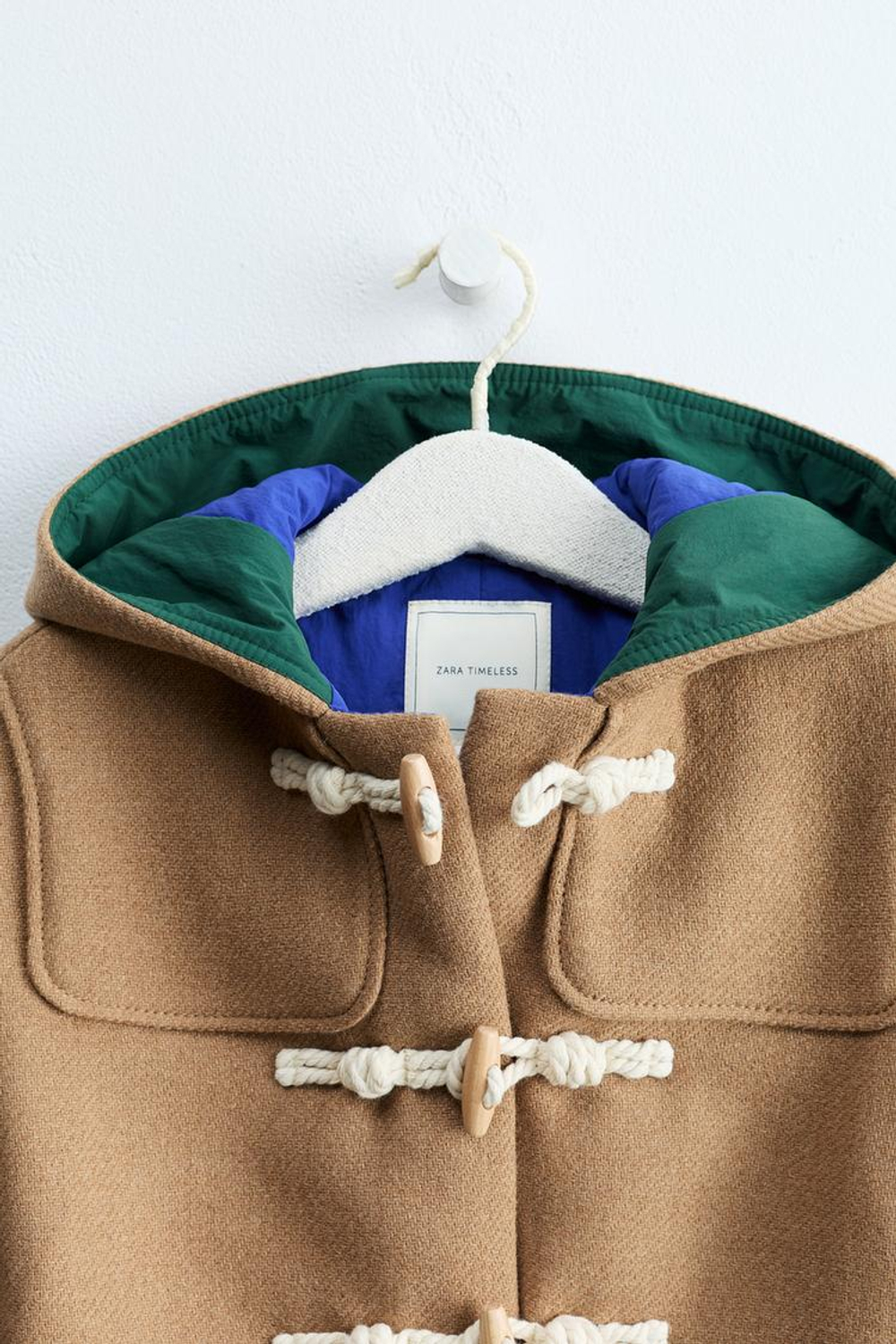 ZARA TIMELESS — ПАЛЬТО С КАПЮШОНОМ, МЯГКИЙ КАШТАНОВЫЙ