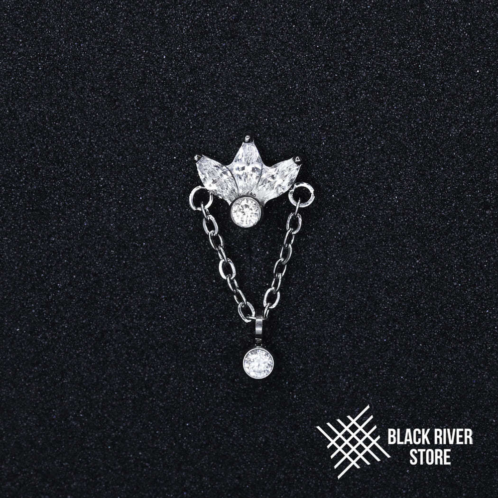 Pendant IG Petals Chain Crystal
