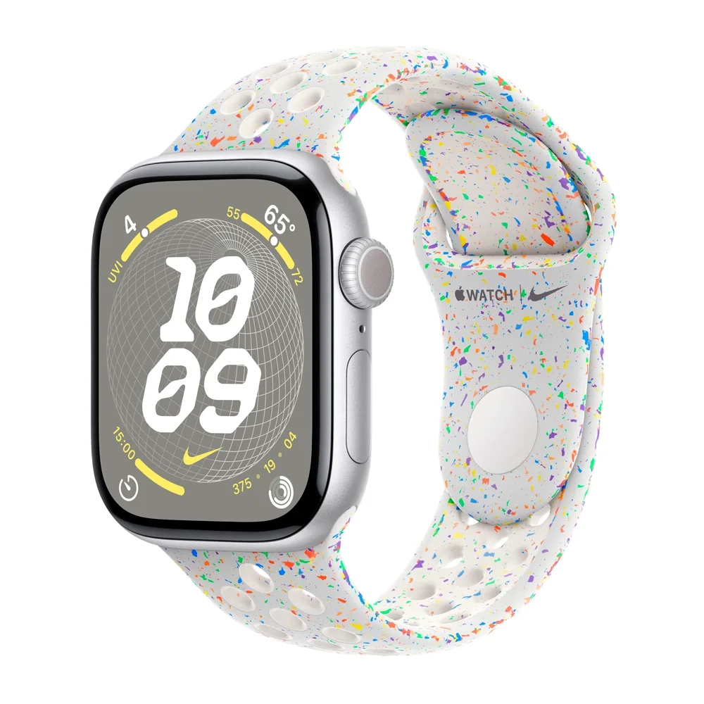 Умные часы Apple Watch Series 10 GPS, 42mm, Silver Aluminium Case with Nike Sport Band M/L, Pure Platinum (Серебристый)