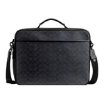 COACH Charter Canvas With Leather Briefcase, Handbag, Shoulder Bag, Crossbody Bag Large Men"s Black